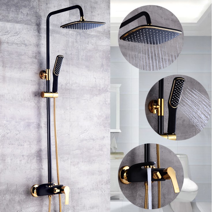 Shower Set Bathroom Rain Shower Exposed For Water Heater Square | Shopee  Malaysia