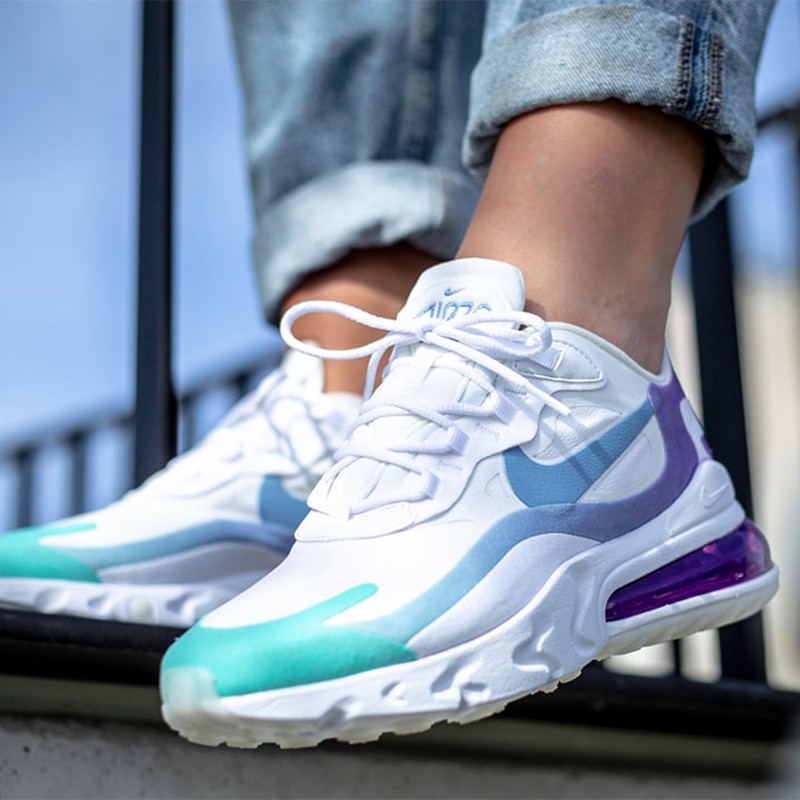 nike air max 270 react white purple blue