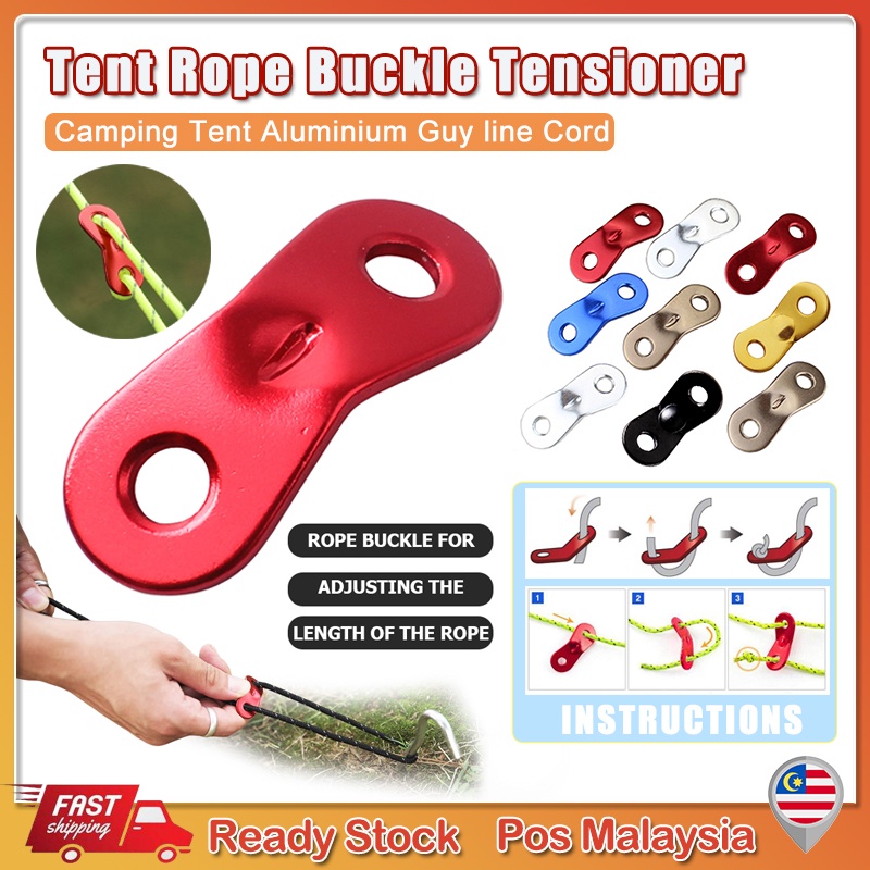 Outdoor Tent Wind Rope Buckle Camping Tent Guy line Rope Lock Flysheet