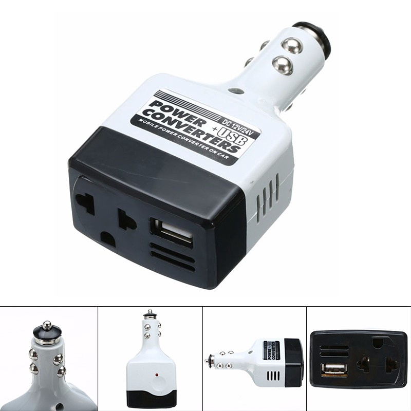 12V DC to AC 220V Car Auto Power Inverter Converter Adapter Adaptor USB Plug