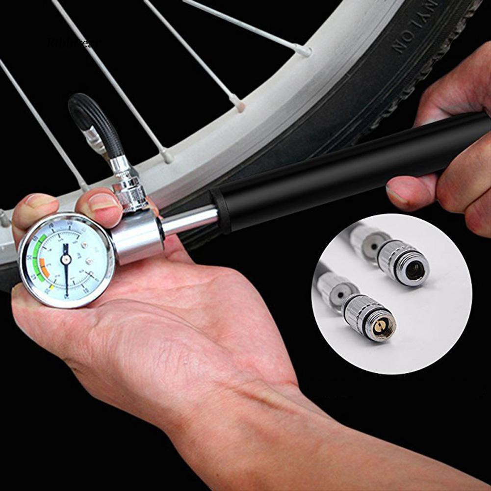 small bike pump with gauge