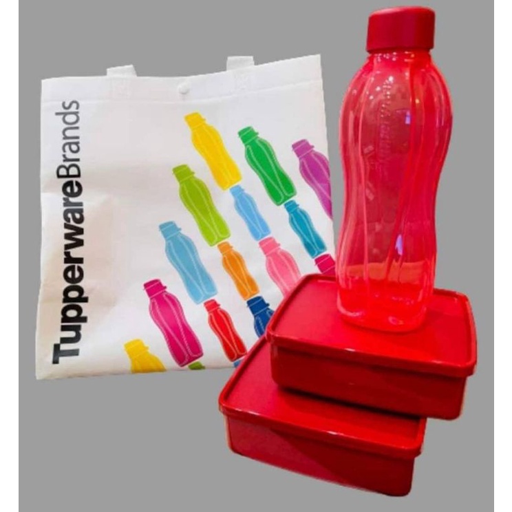 Set Kit Lunch ada bag, 2 bekas makanan Dan 1 Eco botol by Tupperware