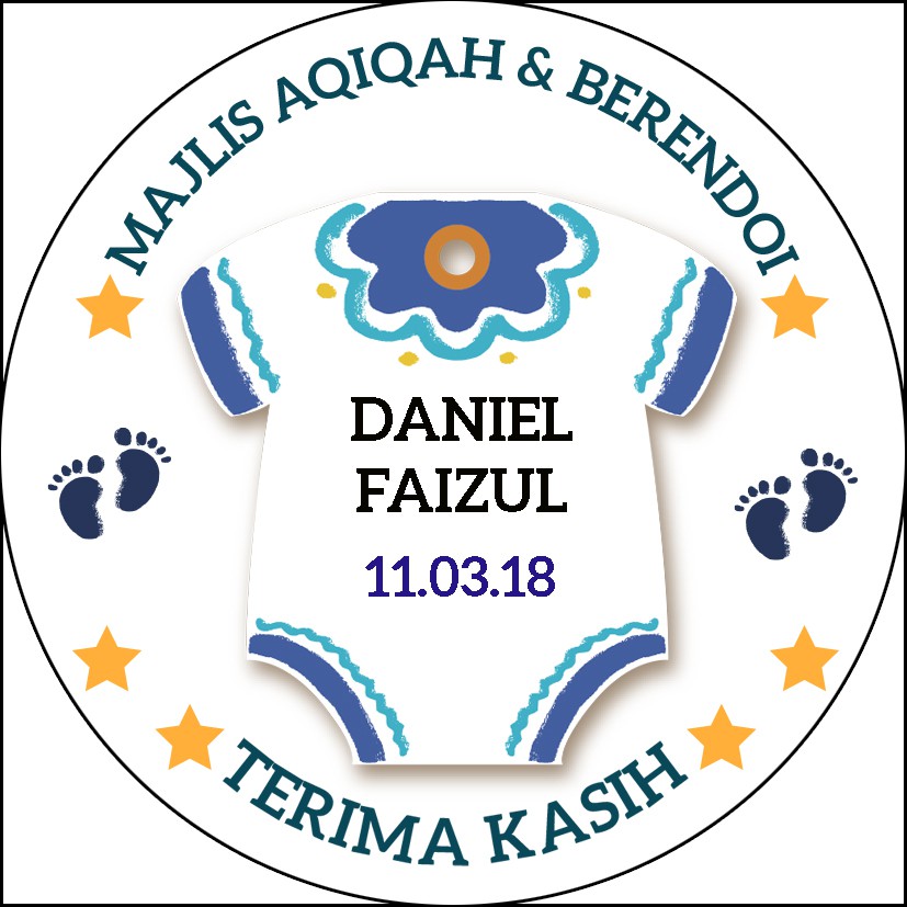 Sticker Majlis Aqiqah Baby Shower 50 200pcs Shopee Malaysia