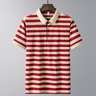 New Summer Cotton POLO Shirt Striped Shirt Casual Shirt Short Sleeve Shirt Men's High Quality Short Sleeve T-shirt