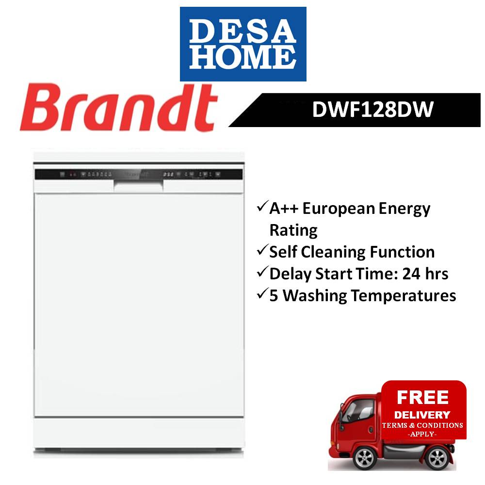 [FREE DELIVERY WITHIN KL] BRANDT DWF128DW 60CM FREE STANDING DISHWASHER NUMBER OF PLACE SETTING:12