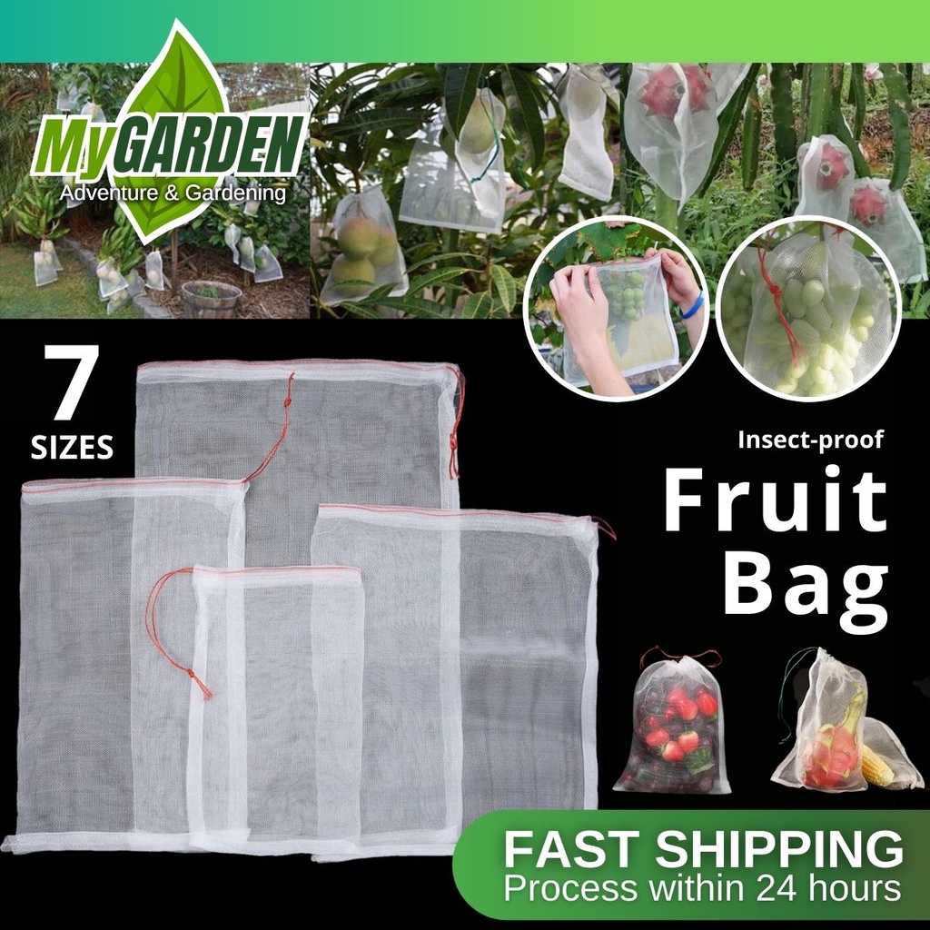 Fruit Protect Net Bag Garden Plant Mesh Anti Insect Fly Bird Monkey Squirrel Kebun Beg Buah 瓣膜口罩
