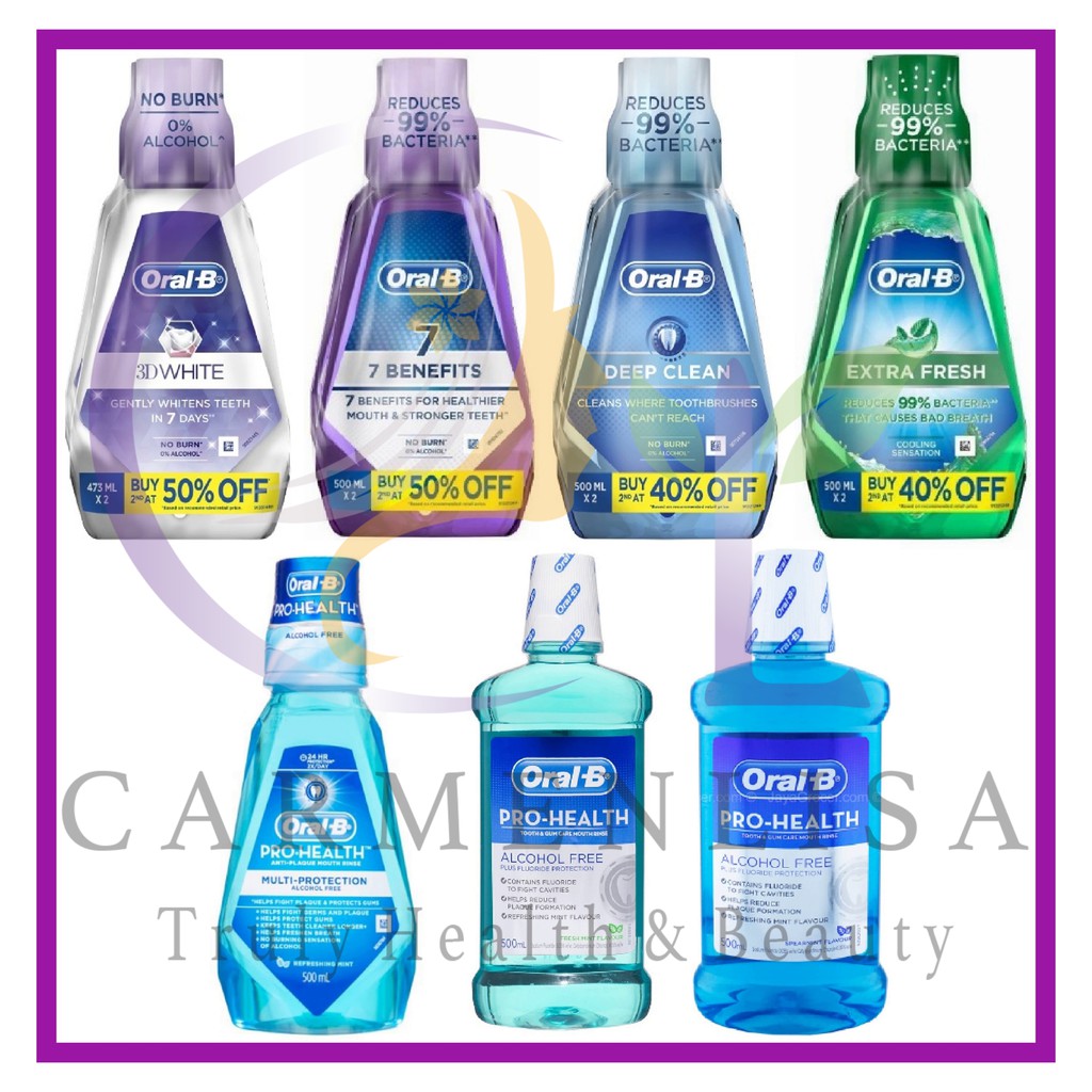 Oral B Pro Health / Deep Clean / 7Benefit / 3D White Mouth Rinse 500ml