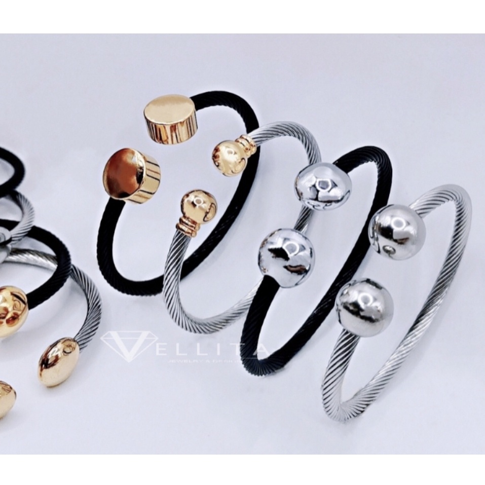 [VJ]316L Bangle "Twisted Health Magnetic" Titanium Steel Bangles [Gelang Golf Magnetic] 磁性不锈钢手环