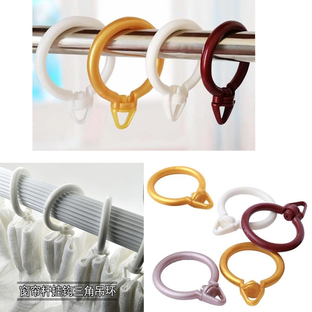 10pcs 4 Color Hanging Eyelet Loops Pole Rod Hooks Rings Curtain Rod Rings Plastic Window Curtain Hooks Universal Rings Shopee Malaysia