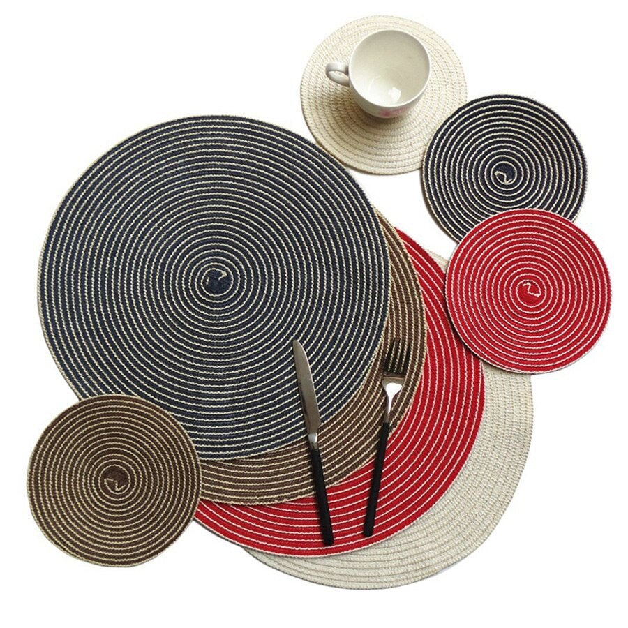 Kitchen Round Place Mats for Dining Table Accessories Waterproof