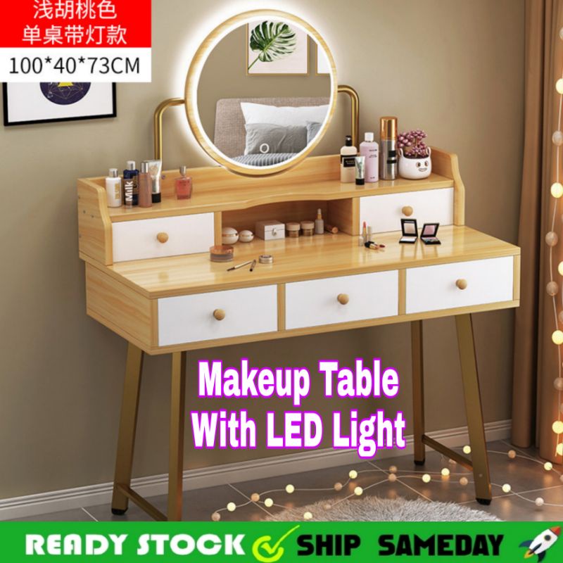 Ikea Style Dressing Makeup Table Led, Vanity Desk Without Mirror Ikea