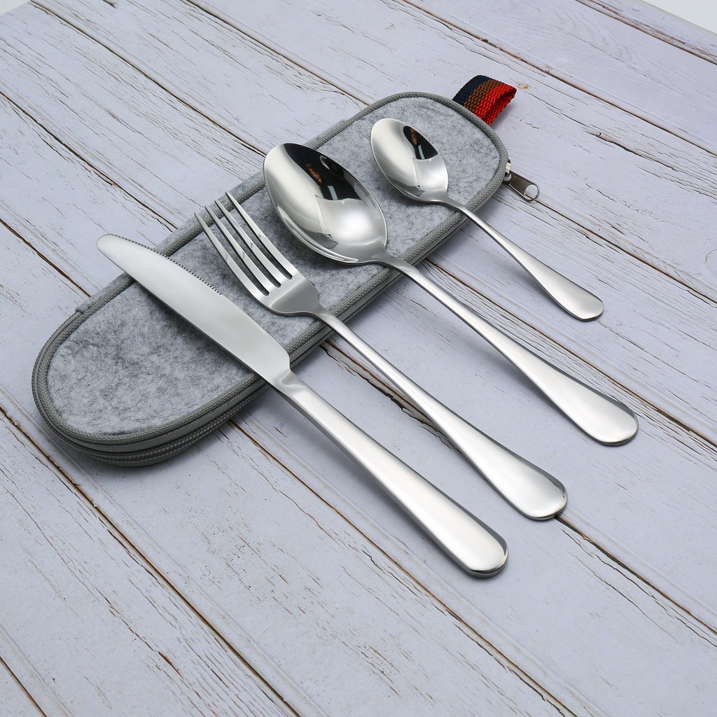 4Pcs/set High Quality Flatware Tableware Set Metal Cutlery Knife Spoon