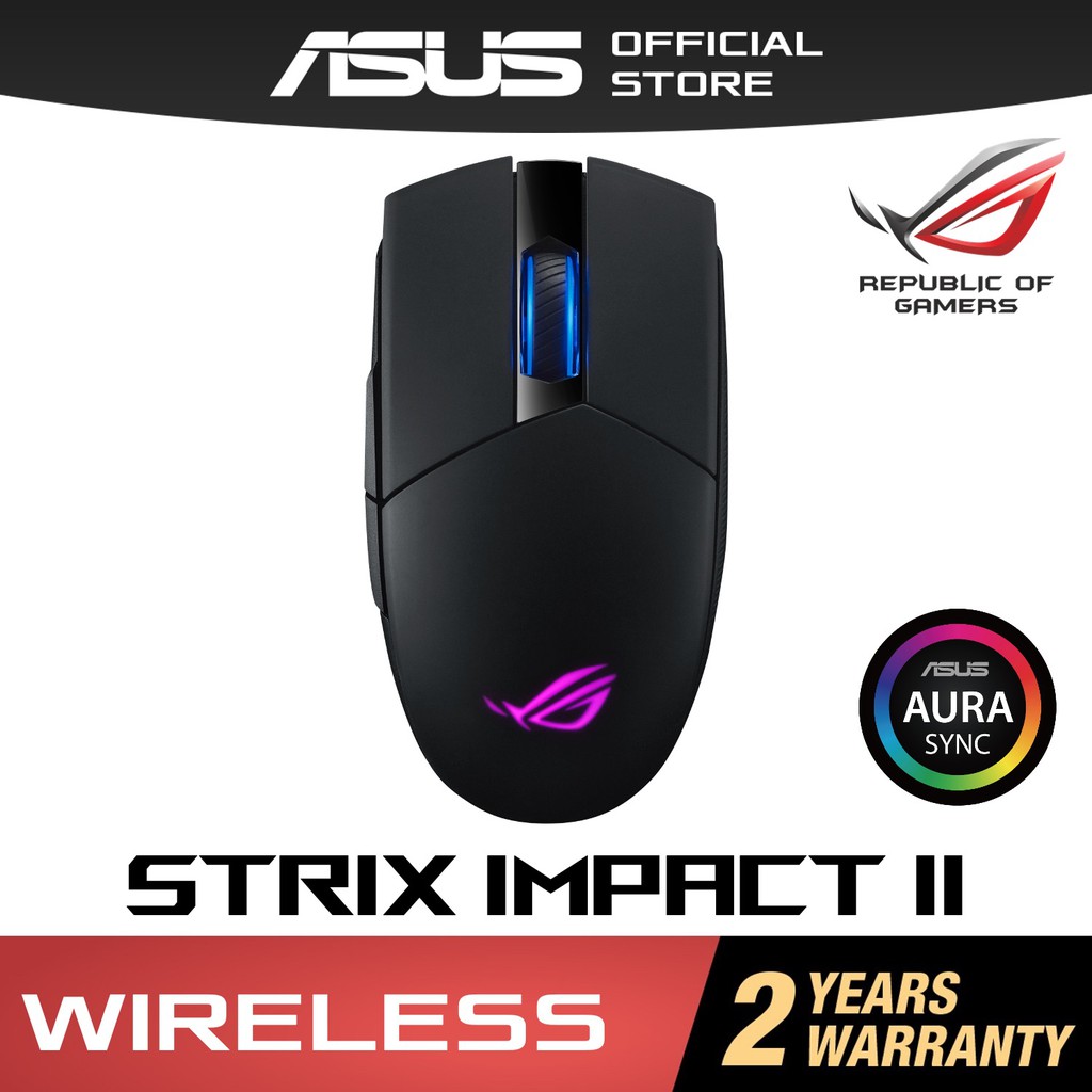 Asus Rog Strix Impact Ii Wireless Gaming Mouse dpi Aura Sync Rgb Lighting Shopee Malaysia