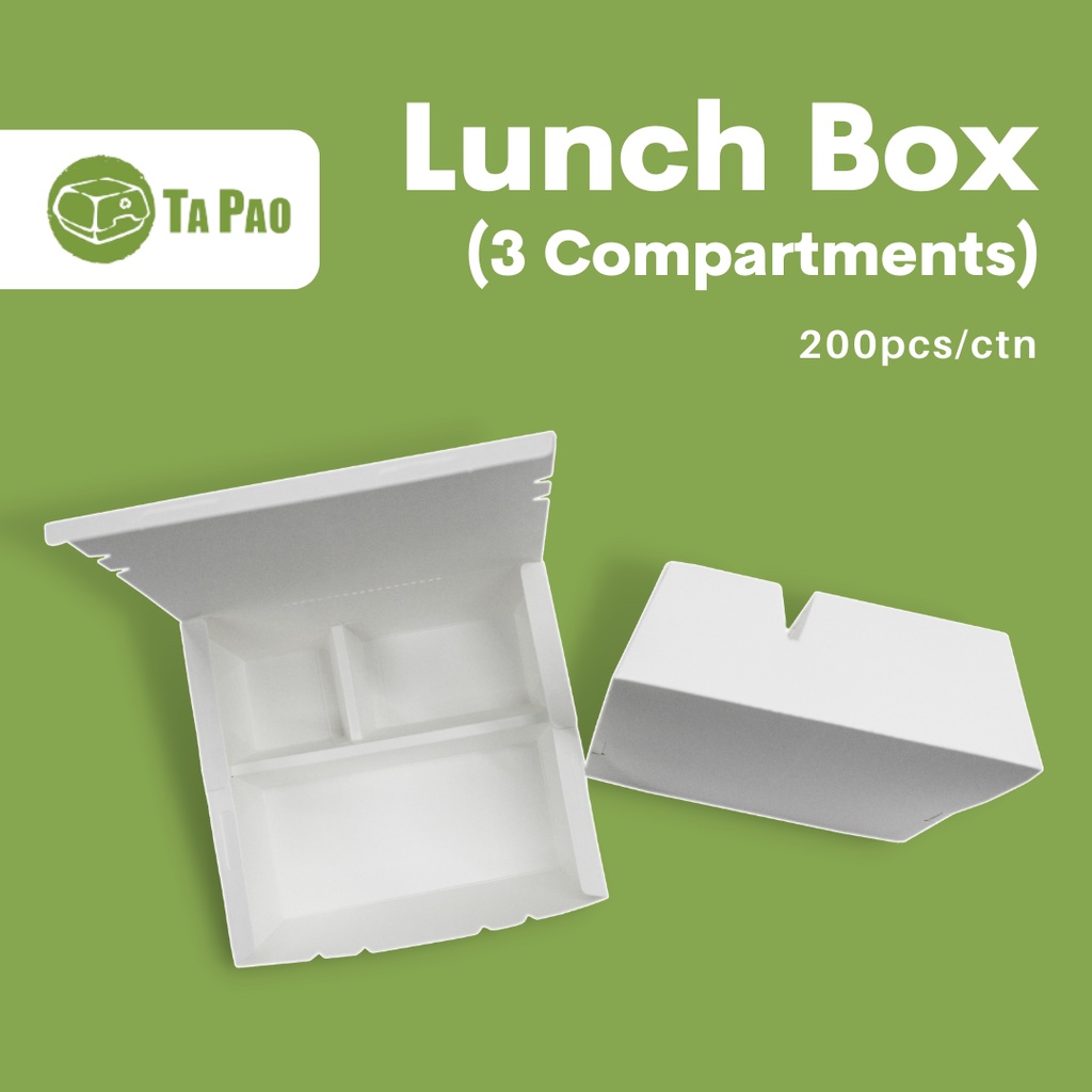 Paper Lunch Box 3 Compartments 