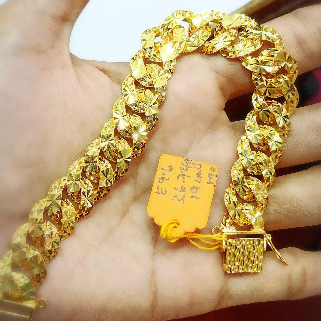Laela Rantai Tangan Melor Pasir Stamping Padu Emas Tulen 916 Gold Shopee Malaysia