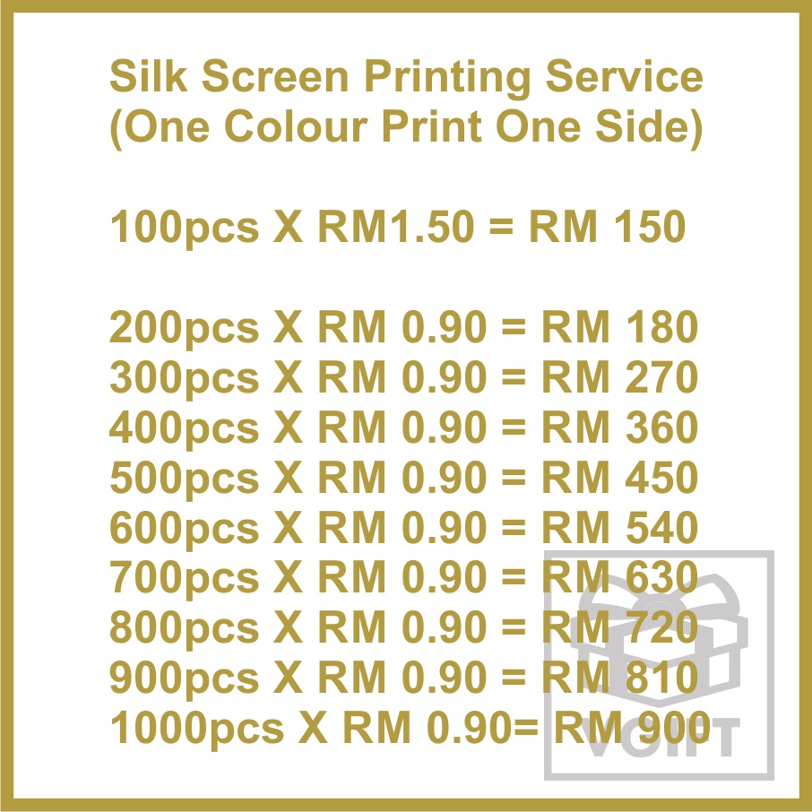 (PRINTING ONLY) Bag Printing Service Cetak Beg ( NON WOVEN BAG, CANVAS BAG  - 1 COLOUR PRINTING )