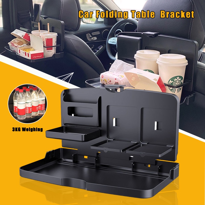 Foldable Car Rear Seat Dining Table Food Tray Drink Cup Holder Beverage Bottle Stand Desk Mobile Phone Holder For in car dining Car Tray Table