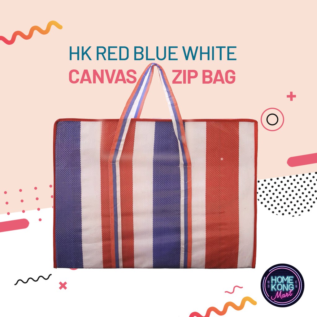 Hong Kong Red White Blue Tricolor Nylon Carrier/Laundry/Reuseable Bag l 香港红白蓝胶袋 Shopee Malaysia