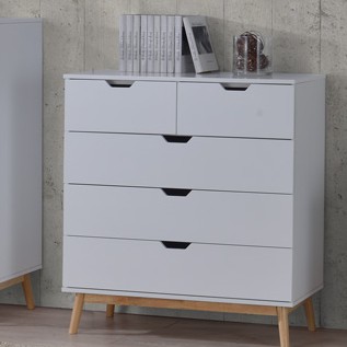 Crf Design 5 Drawers Chests Drawer Unit Plain Mdf W White