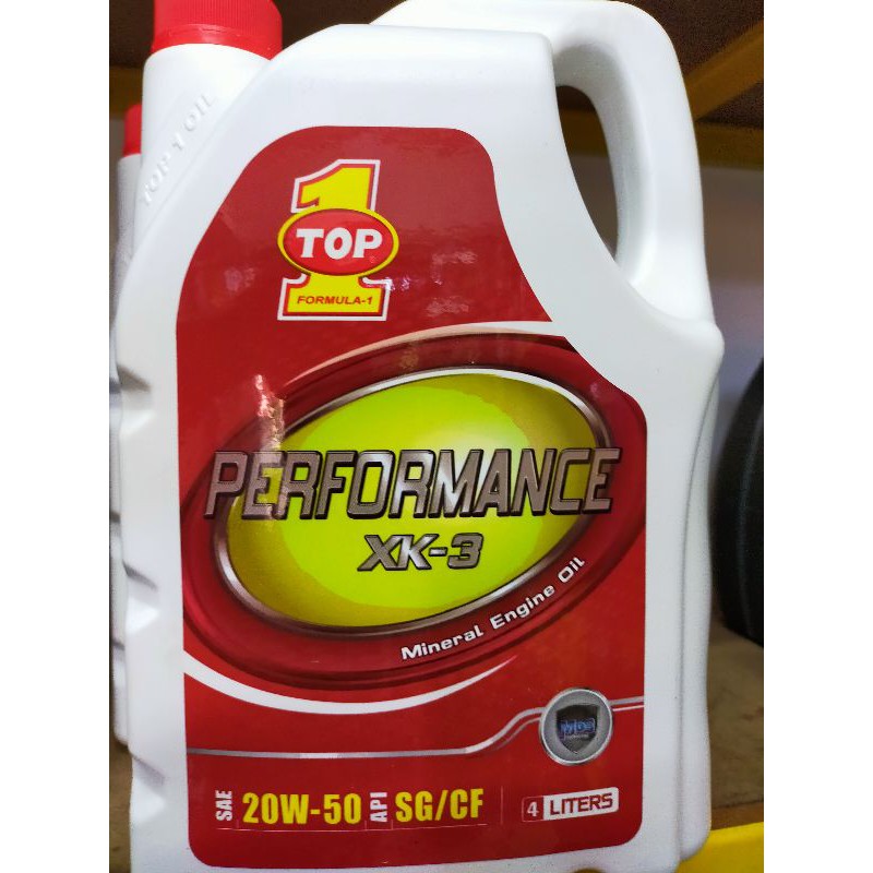 TOP 1 PERFORMANCE XK3 MINERAL ENGINE OIL SAE 20W/50 API SG/CF 4LITER