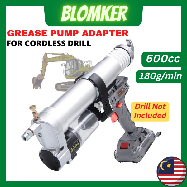 Grease Pump Gun Attachment For Cordless Electric Drill Portable Pam