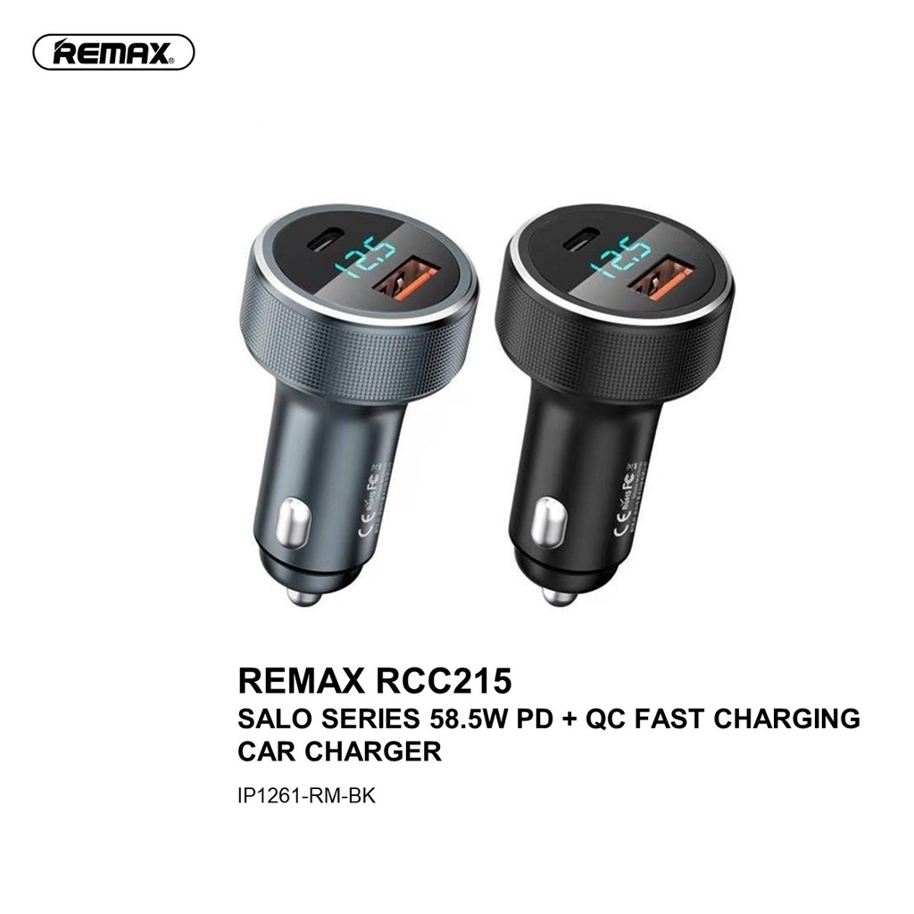 REMAX RCC215 SALO SERIES 58.5W PD + QC FAST CHARGING CAR CHARGER