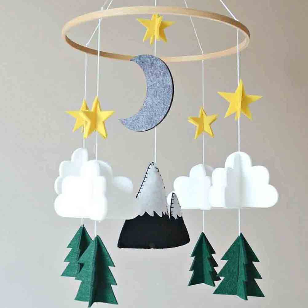 Baby Crib Mobile Cute Felt Moon Star Cloud Baby Crib ...