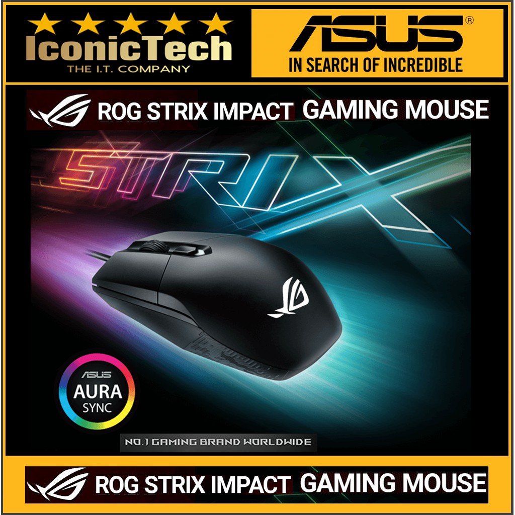 Asus Rog Strix Impact P303 Aura Rgb Usb Gaming Mouse 90mp00p0 B0ua00 Shopee Malaysia