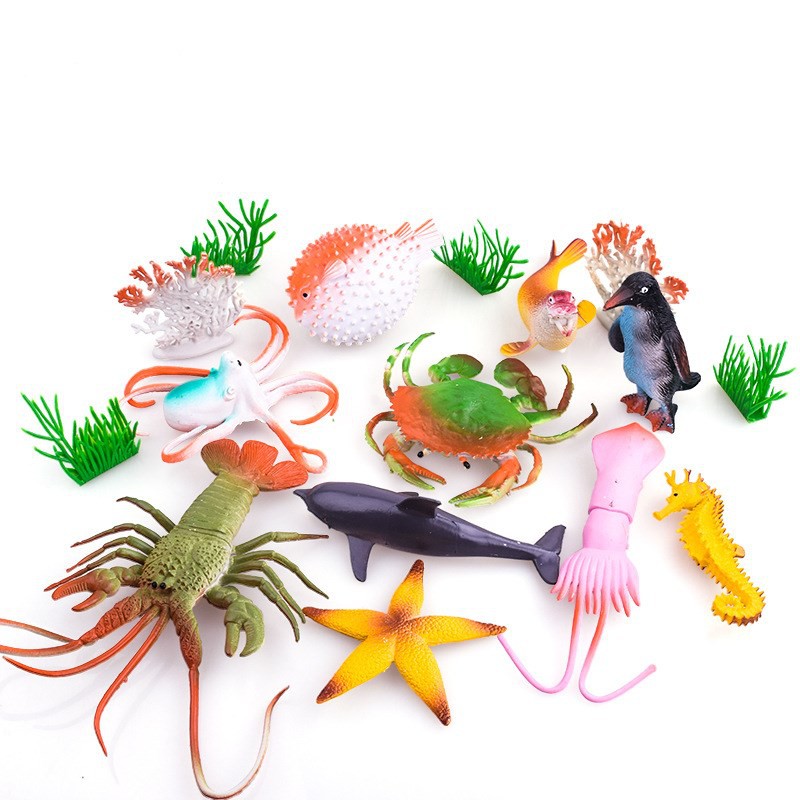 small plastic sea creatures