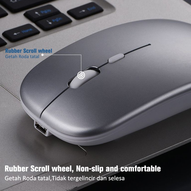 Ready Stock Wireless Mouse Bluetooth 2 4ghz Receiver Optical Adjustable Wireless Mice Rechargeable For Pc Laptop Ipad Shopee Malaysia