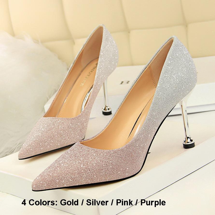 pink gold heels