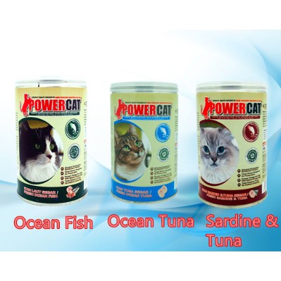 Power Cat Makanan Kucing Canned Ocean Fish Tuna Sardine 400g