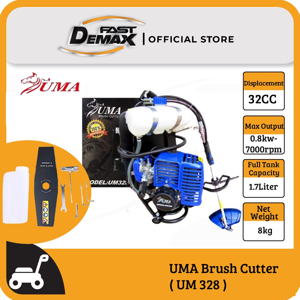 UMA Brush Cutter Grass Cutter Heavy Duty Garden Trimmer Mesin Potong Rumput  (UM 328 OR UM 43A)
