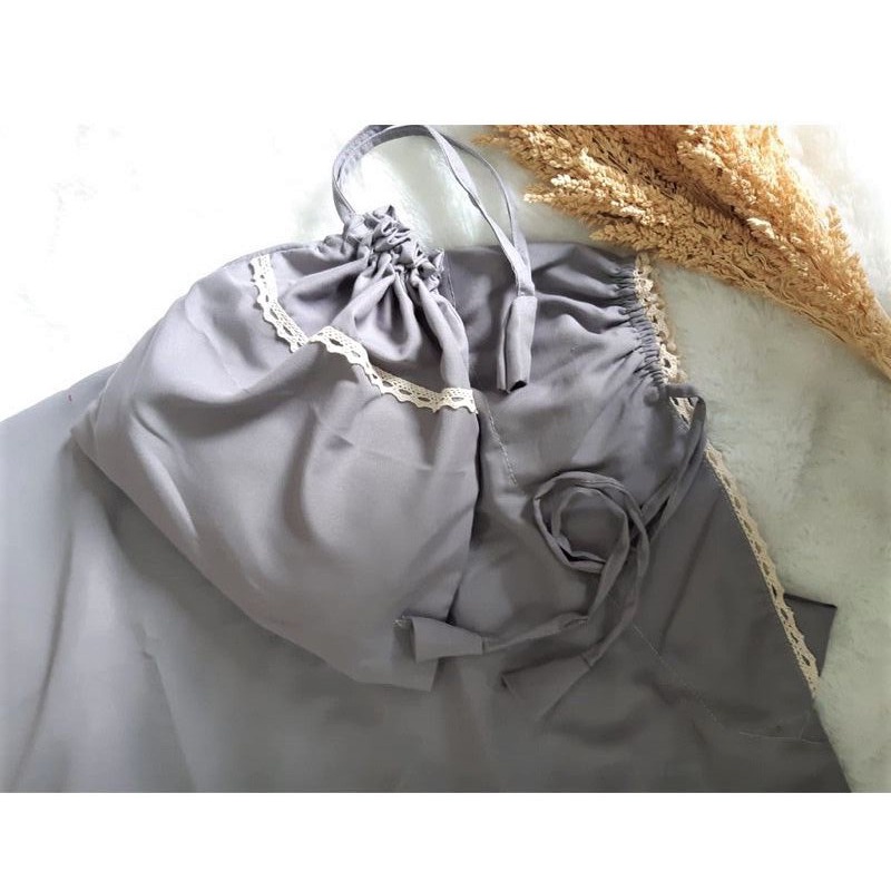 shopee: KATUN Mukena Adult Traveling 2 in 1 Zippers Beautiful Jumbo Cotton (0:7:Color:Gray;:::)
