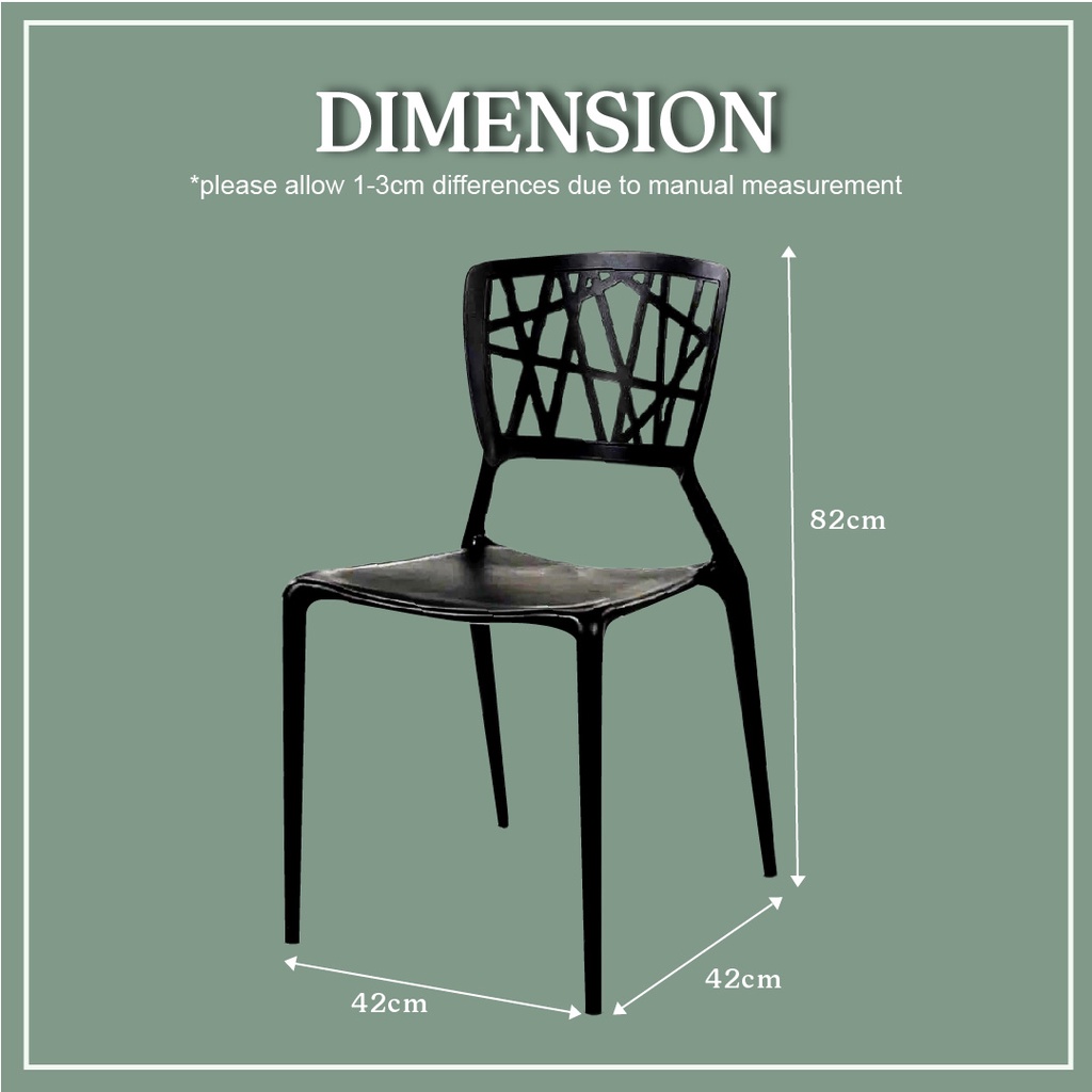 FINSSO: 3V Modern Stackable Dining Plastic Chair / Office Chair / Furniture / Kerusi