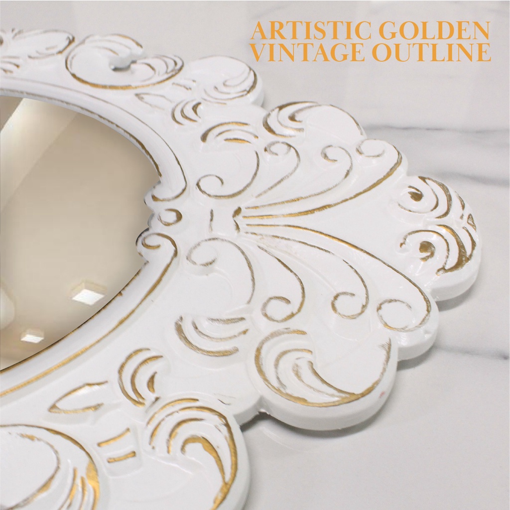 Artistic Golden Vintage Outline Classic Mirror Decorative