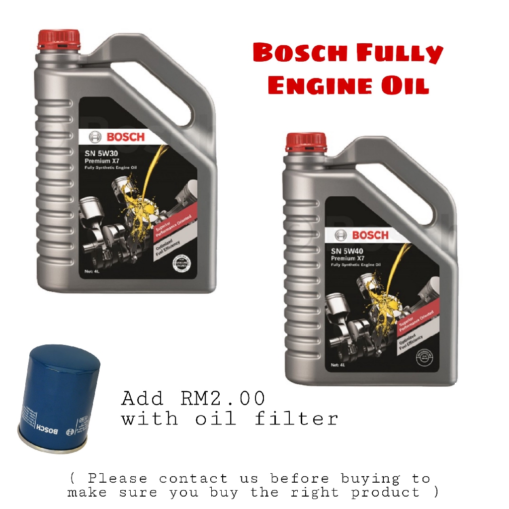 BOSCH SN 5W40 / 5W30 Premium X7 Fully Synthetic Gasoline Engine Oil