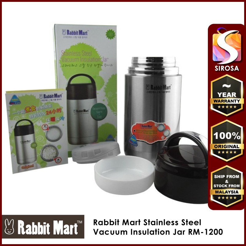 RABBIT MART VACUUM JAR THERMAL FLASK THERMOS 1200ML ( LARGE SIZE