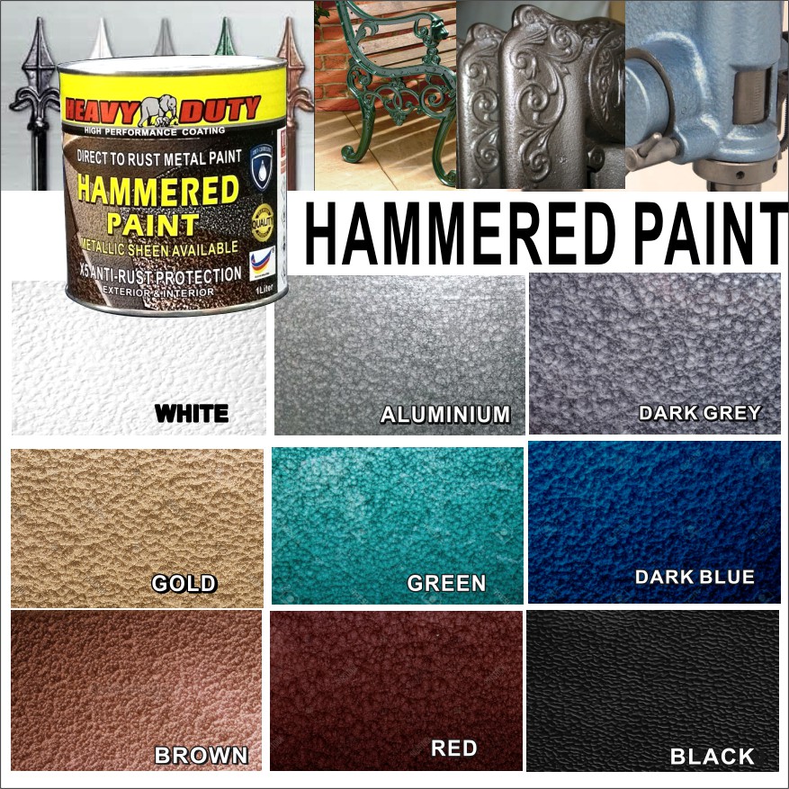 1L ( 1 LITER HAMMERED PAINT METALLIC PAINT HEAVY DUTY ) HAMMERTONE / HAMMERITE to rust Metal paint / wpc | Shopee Malaysia