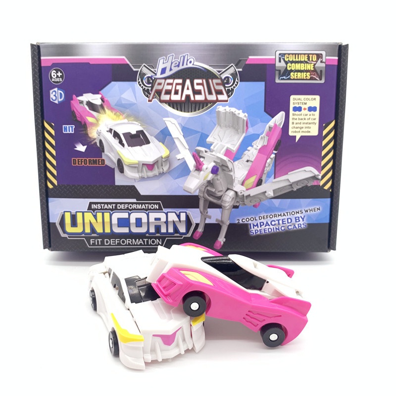 turning mecard toys unicorn