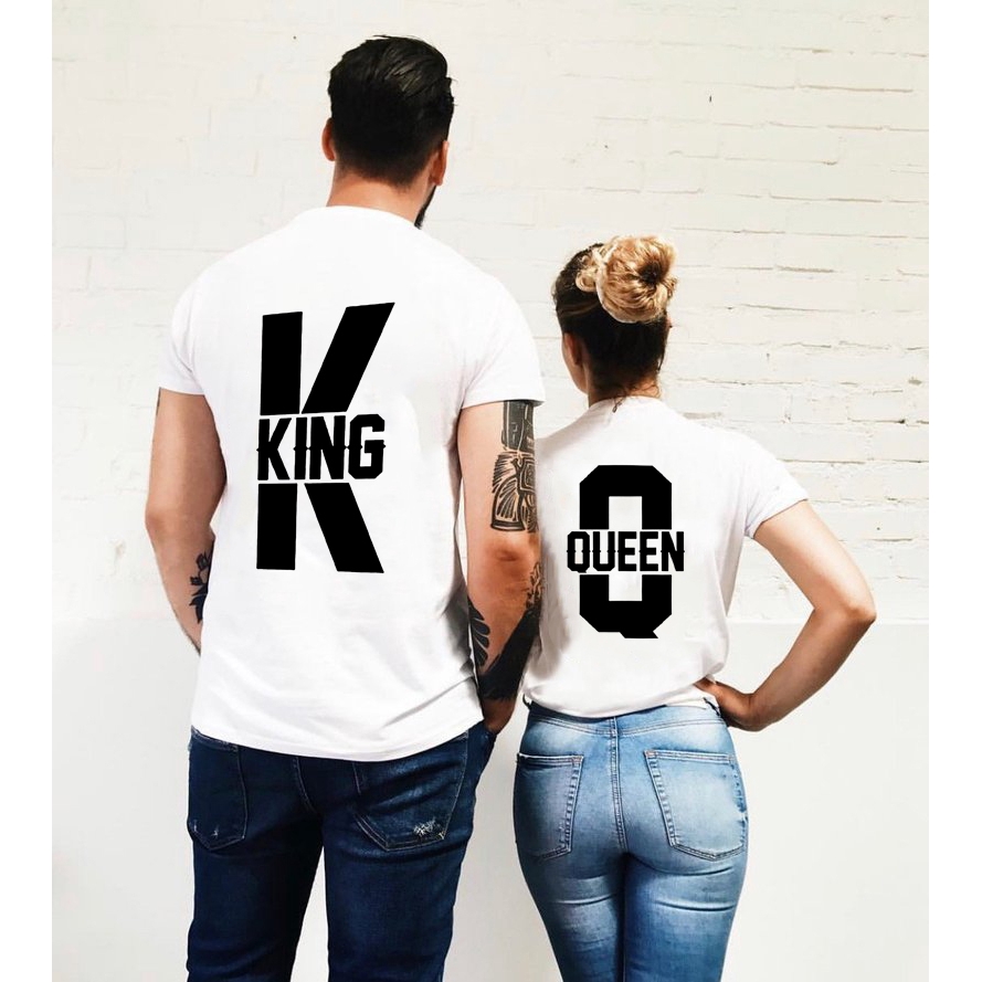 Matching Couple Outfit King and Queen Graphic Print Short Sleeve TShirt ...