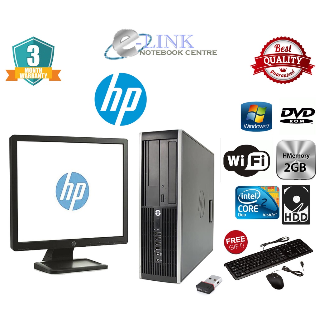 ชุดเต็มรูปแบบของ HP copaq-6000 sff 2-4-gb ddr3 บันไดหน้าตัดจอ LCD สีดำ
