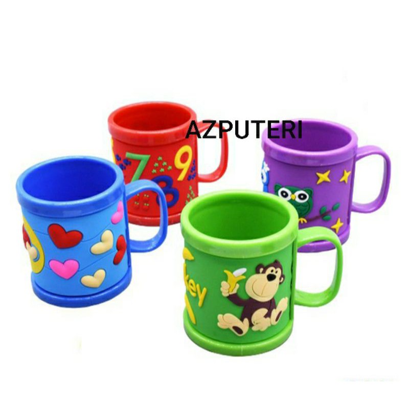Plastic Cup Cartoon Kids Cawan Plastik Kartun