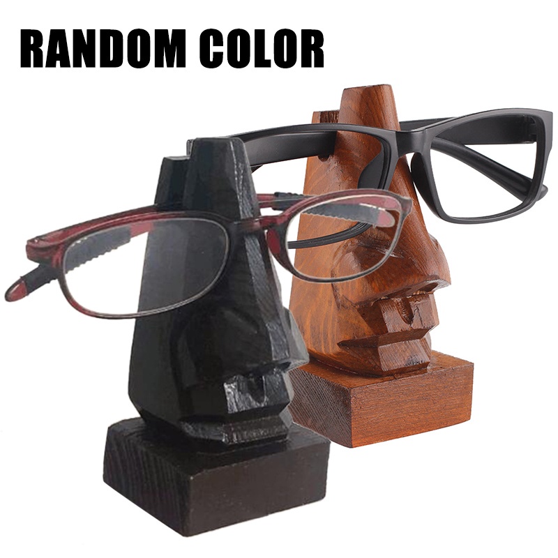 Wooden Nose-Shaped Sunglasses Spectacles Eyeglasses Glasses Holder Diaplay Stand ☆pxmall