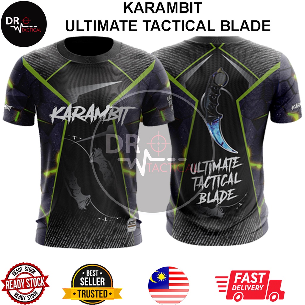 Dr Tactical Microfiber Sublimation Printed T-Shirt Ready Stock Karambit ...