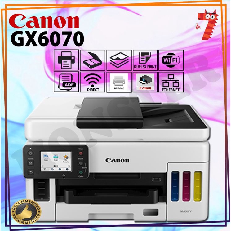 Canon Maxify Gx6070 Easy Refillable Ink Tank Wireless Multi Function Business Printer For High 0381