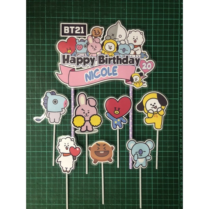 BT21 cake topper set (8pcs) | Shopee Malaysia