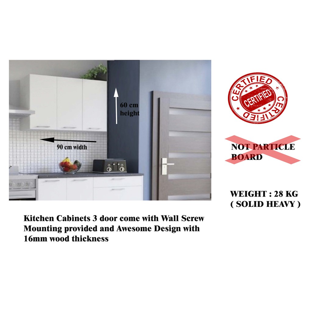 Particle Boards Berlioz Creations Tall Kitchen Cabinet with 1 Door Shiny Ivory 40 x 34 x 70 cm 
