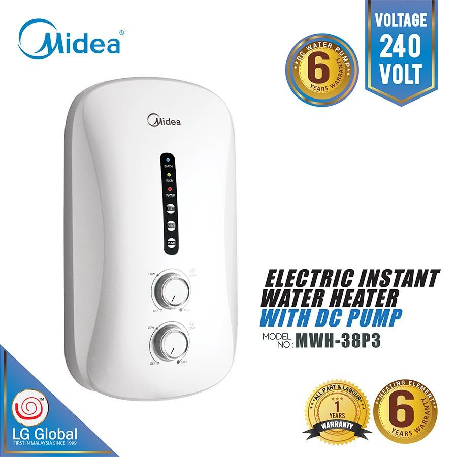 Midea MWH38P3 Water Heater Inverter DC Pump 3.8kW (Without Hand Shower