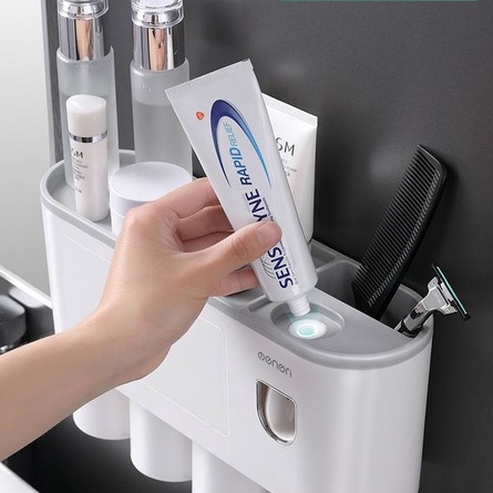 Bathroom Toothbrush Holder Gargle Cup Automatic Toothpaste Holder